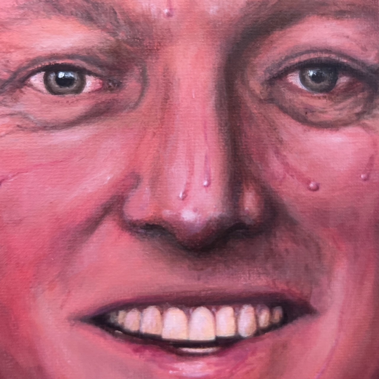 a close-up of a painting of Christoper Luxon for profile picture purposes 